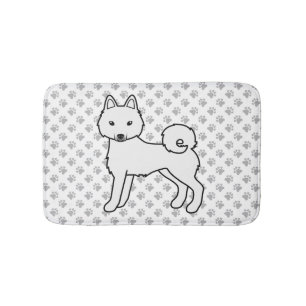 Tapis De Bain Chien de dessin animé mignon Klee Kai blanc d'Alas