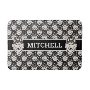 Tapis De Bain Chien de traîneau à chiens Loyal Sibérien Husky Ar