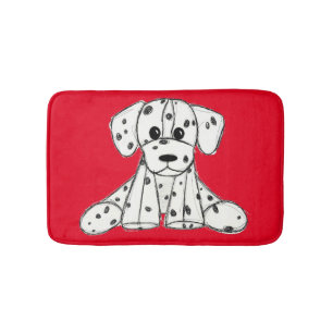 Tapis De Bain Chien en dalmate dessin simple noir