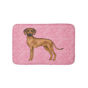 Tapis De Bain Chien Rhodesian Ridgeback Amour Motif Cœur Rose