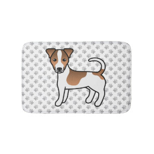 Tapis De Bain Chien Terrier Jack Russell à poil lisse blanc et f