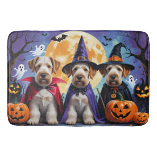Tapis De Bain Chiens Airedale Terrier Citrouille Halloween Funny
