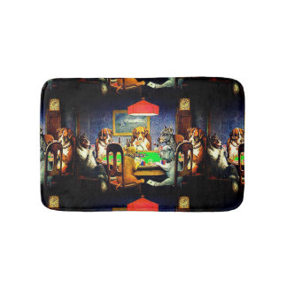 Tapis De Bain Chiens amusants à jouer au poker