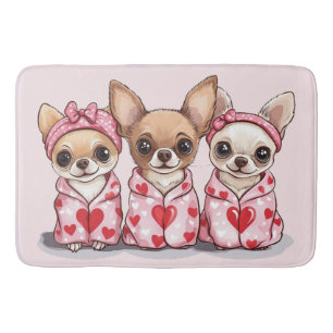 Tapis De Bain Chiens de Chihuahua de la Saint-Valentin
