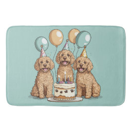 Tapis De Bain Chiens de Goldendoodle d'anniversaire