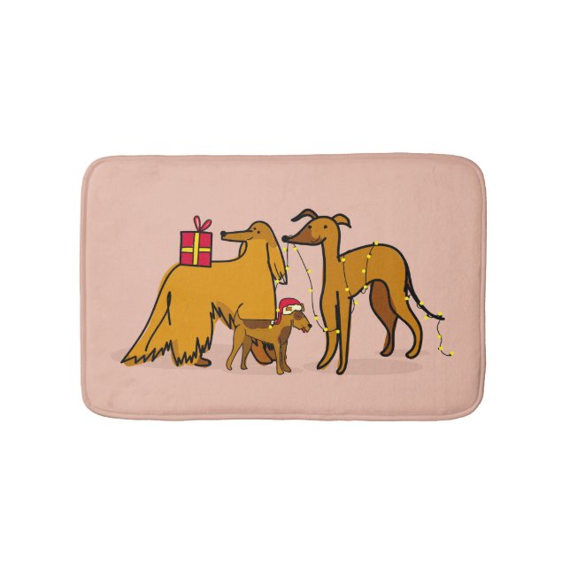 Tapis De Bain Chiens de Noël (Devant)