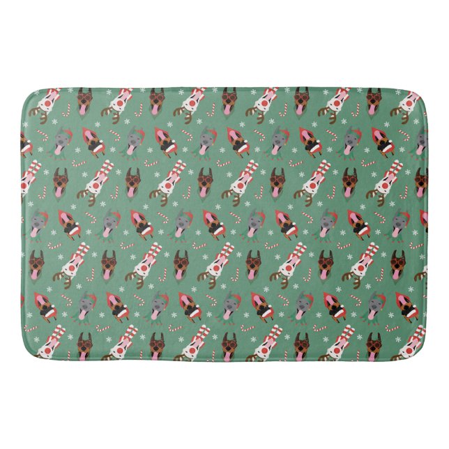 Tapis De Bain Chiens de Noël Dobermann (Devant)