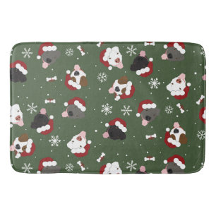 Tapis De Bain Chiens de Noël sur Vert