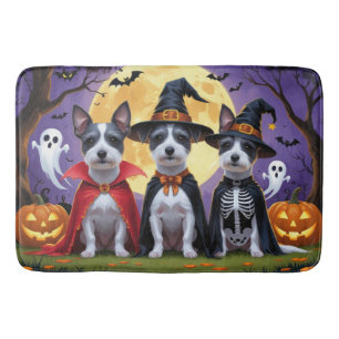 Tapis De Bain Chiens de Rat Terrier Citrouille Halloween Funny