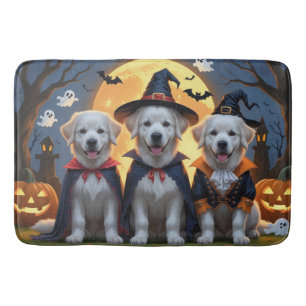 Tapis De Bain Chiens des grandes Pyrénées Citrouille Halloween d