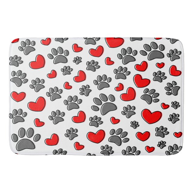 Tapis De Bain Chiens Et Dessins Cardiaques (Devant)
