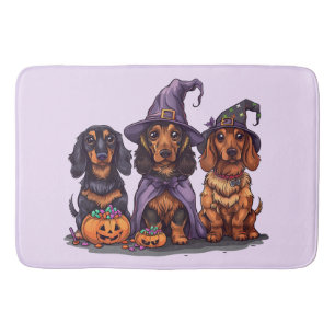 Tapis De Bain Chiens sorciers Halloween Dachshund