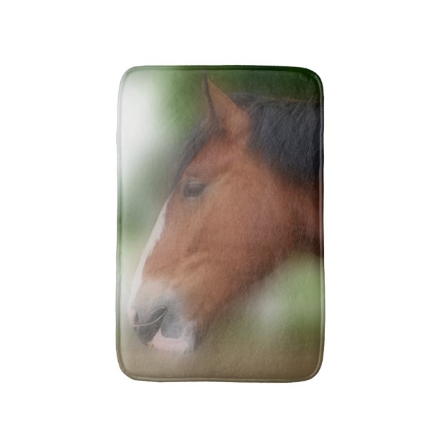 Tapis De Bain Chiffre Ébauche Cheval Visage Animal (Devant (Vertical))