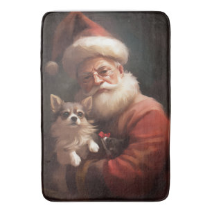 Tapis De Bain Chihuahua avec Noël Festif du Père Noël