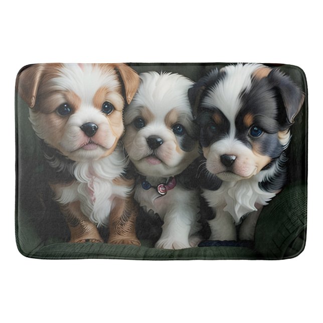 Tapis De Bain Chiots super mignons sur le canapé 2 (Devant)