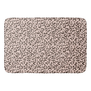 Tapis De Bain Chocolat à chair blanche Parties scintillant léopa
