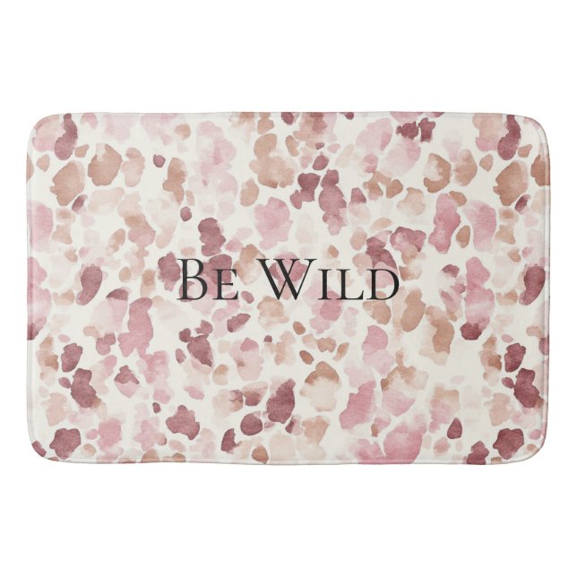 Tapis De Bain Chocolat à la crème rose Brown animal léopard Abst (Devant)