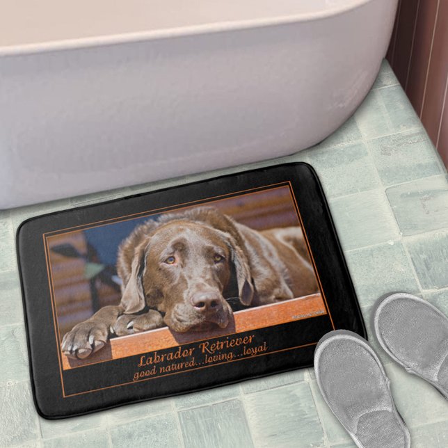 Tapis De Bain Chocolat doux Labrador Retriever Photographie (Créateur téléchargé)