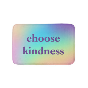 Tapis De Bain "Choose Kindness" Pastel Rainbow dégradent
