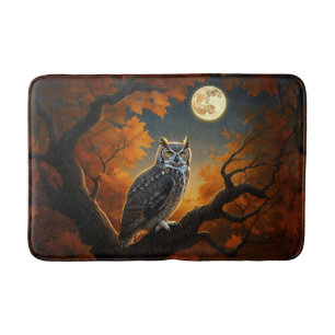 Tapis De Bain Chouette à cornes en automne