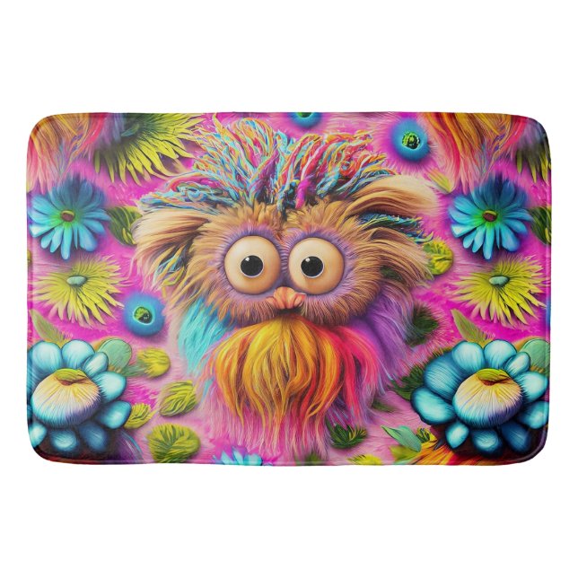 Tapis De Bain Chouette cosmique Trippy Hippie Psychedelic Origin (Devant)
