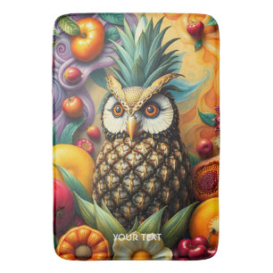 Tapis De Bain Chouette d'ananas serène mignonne Imaginaire