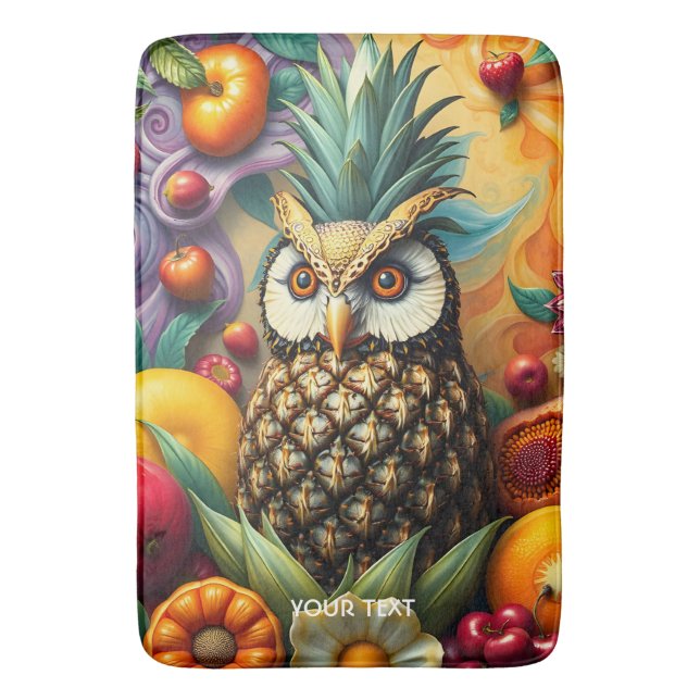 Tapis De Bain Chouette d'ananas serène mignonne Imaginaire (devant Vertical)