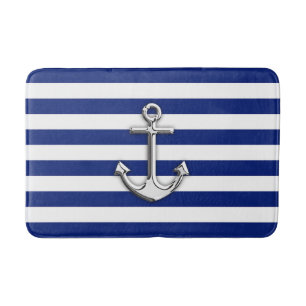 Tapis De Bain Chrome comme Ancre Nautique Marine Bleue Grèves