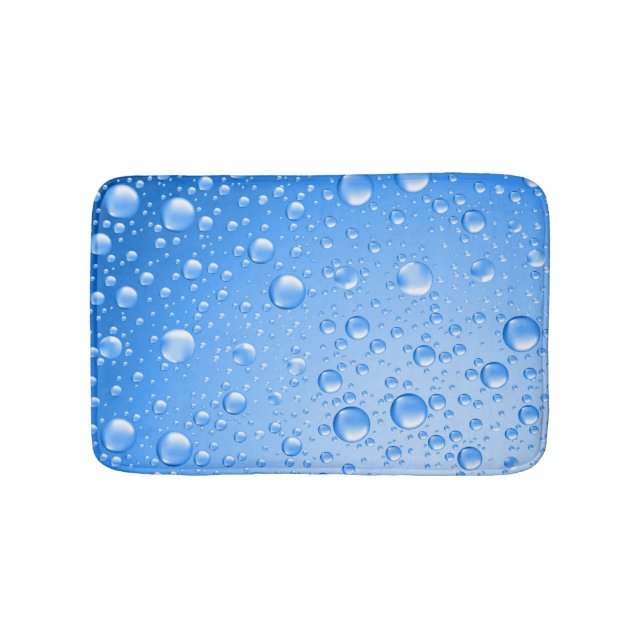 Tapis De Bain Ciel métallique Bleu Pluie gouttes (Devant)