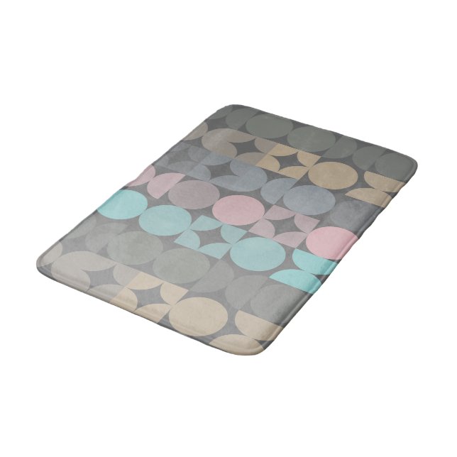 Tapis De Bain Circles Abstraits amusants Carrés Popart Motif (Angle)