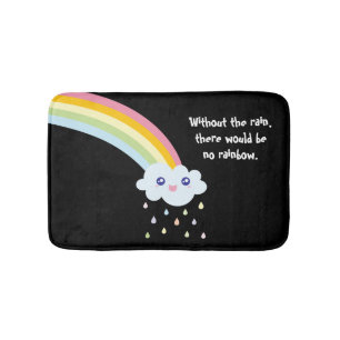 Tapis De Bain Citation inspirée et de motivation d'arc-en-ciel
