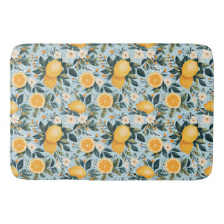 Tapis De Bain Citrons floraux rétro