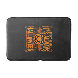 Tapis De Bain Citrouille Chauve-Souris Halloween Vecteur De Conc