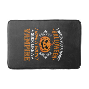 Tapis De Bain Citrouille de vampire drôle d'Halloween