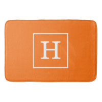 Citrouille Orange Blanc encadré Monogramme initial