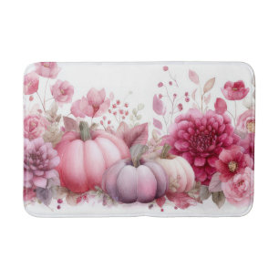 Tapis De Bain Citrouilles et fleurs d'automne
