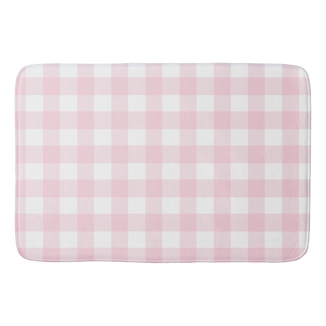 Tapis De Bain Clair Rose En vichy Buffle Chèque Plaid (Devant)