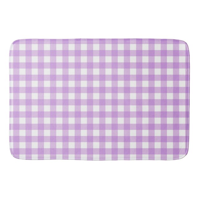 Tapis De Bain Classic En vichy Vérifier Plaid Motif Lilac (Devant)