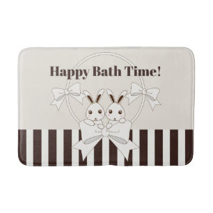 Tapis De Bain Classique Personnalisé Grille Moderne Cute Bunny T