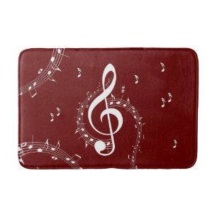Tapis De Bain Climacic G Clef Music Rouge