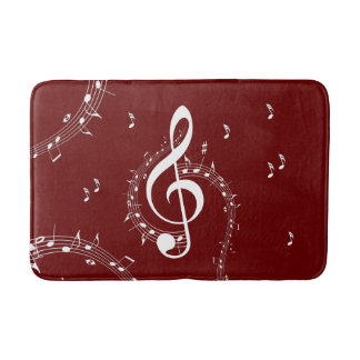 Tapis De Bain Climacic G Clef Music Rouge