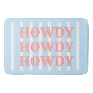 Tapis De Bain Coastal Cowgirl Blue Stripes Howdy