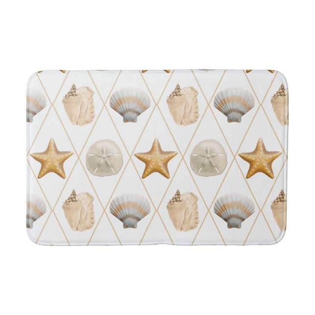 Tapis De Bain Coastal Starfish and Seashells (Devant)