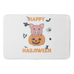 Tapis De Bain Cochon En Citrouille Cochons Doux Joyeux Halloween