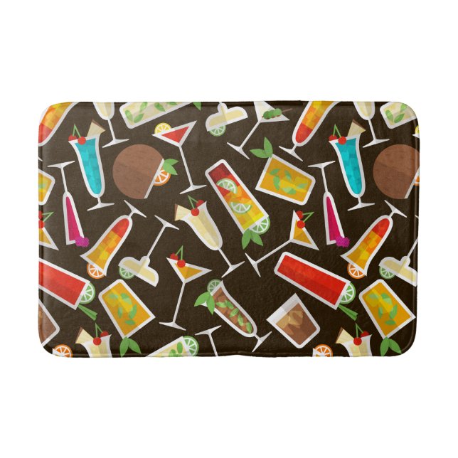Tapis De Bain cocktail Motif et boisson longue, bar à cocktails (Devant)