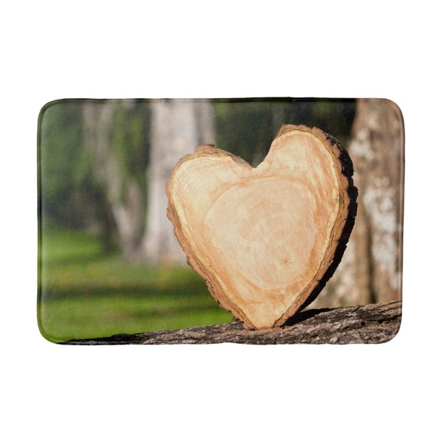 Tapis De Bain coeur en bois (Devant)