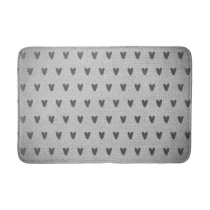 Tapis De Bain Cœurs fantaisistes toile de jute grise Ferme rusti