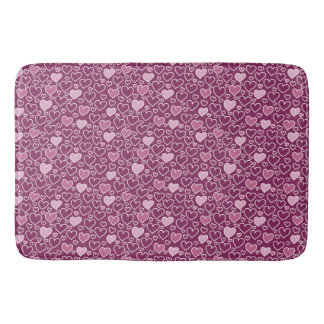 Tapis De Bain Coeurs rose et violet
