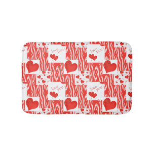 Tapis De Bain Coeurs rouges, amour.