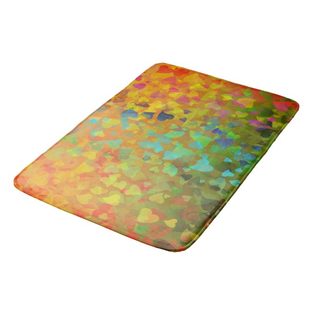 Tapis De Bain Coeurs tombants Orange (Angle)